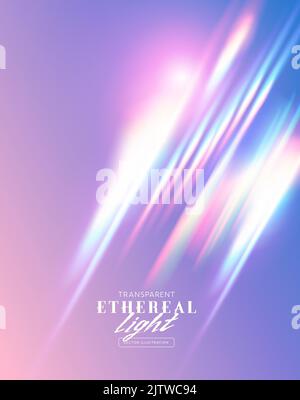 Ethereal Lens rainbow light streak transparent effect. Vector illustration. Stock Vector