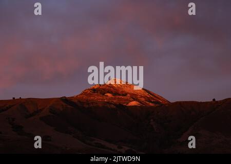 Last Light Hitting Peak Over Andrew Molera State Park in the Big Sur area Stock Photo