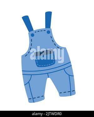 Baby denim overalls icon Stock Vector