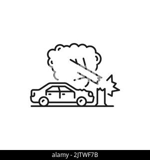 Car hit tree, accident or crash on road vector Stock Vector Image & Art ...