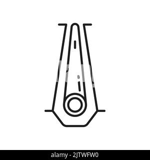 Special stainless steel pipe production isolated outline icon. Vector pipeline business, industrial production and metal product, steel pipe production, oil and gas industry, tubes transportation Stock Vector