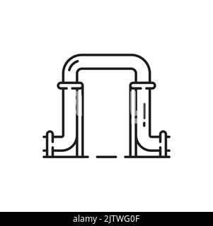 U shape pipeline gasoline, curve plumbing pipes arch door isolated ...
