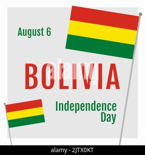 Illustration of bolivia independence day text and cropped hands with ...