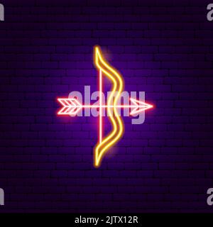 Sagittarius Zodiac Neon Stock Vector