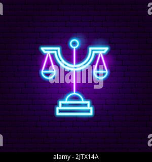 Libra Zodiac Neon Stock Vector