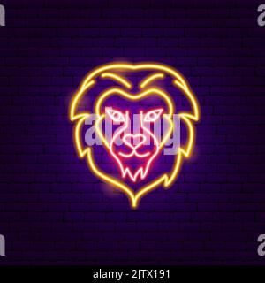 Leo Zodiac Neon Stock Vector