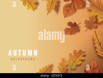 background vector autumn leaves with gradient illustration Stock Vector