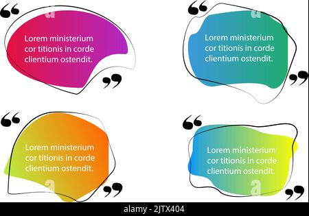 curve shape quotes template four colors illustration Stock Vector