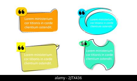curve shape quotes template four colors illustration Stock Vector