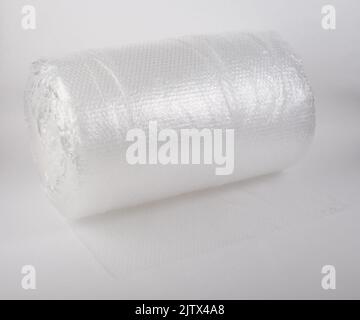 Roll of shockproof material Polyethylene foam Air bubble isolated on white background Stock Photo