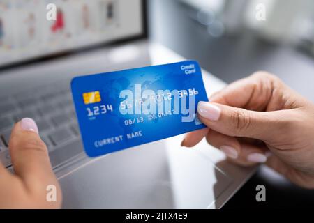 Online Shopping Fraud Prevention And Cash Security Stock Photo