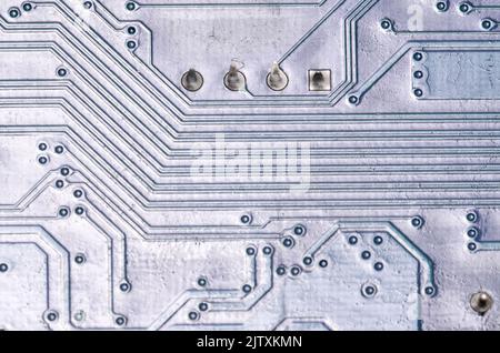 A macro shot of an electronic circuit board Stock Photo