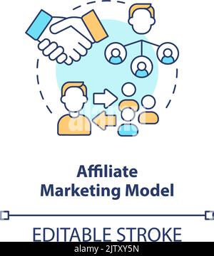 Affiliate marketing model concept icon Stock Vector