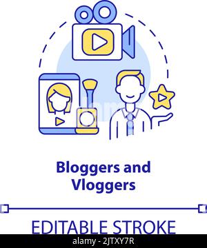 Bloggers and vloggers concept icon Stock Vector