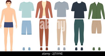 The brunette paper doll with cutout clothes Stock Vector Image & Art - Alamy