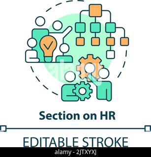 Section on HR concept icon Stock Vector