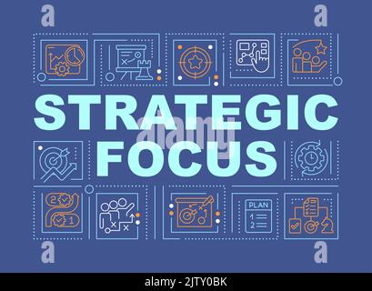 Strategic focus word concepts dark blue banner Stock Vector