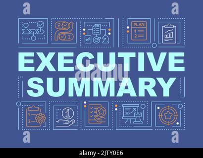 Executive summary word concepts dark blue banner Stock Vector