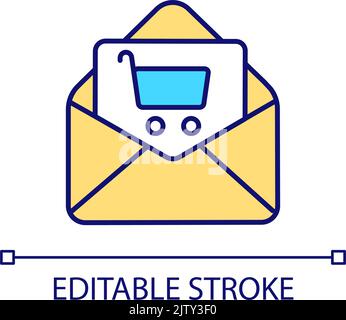 Online store email notification RGB color icon Stock Vector