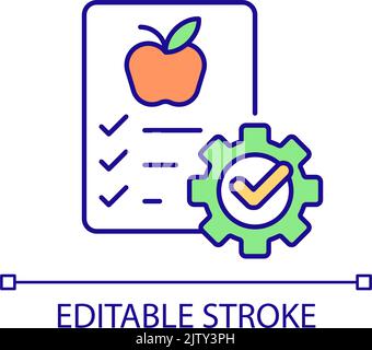 School breakfast program RGB color icon Stock Vector