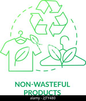 Non-wasteful products green gradient concept icon Stock Vector