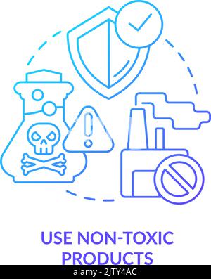 Use non-toxic products blue gradient concept icon Stock Vector