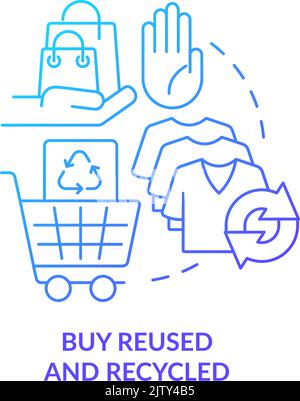 Buy reused and recycled blue gradient concept icon Stock Vector