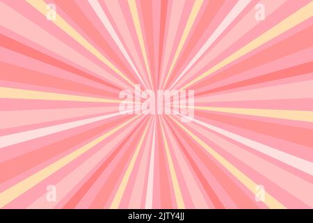 Sunburst geometric Ray star Background with trendy pastel colors. Pink and beige colors. Vector Illustration Stock Vector