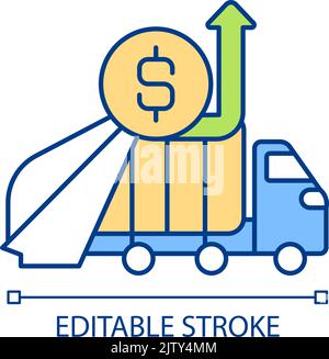 Waste collection business profitability RGB color icon Stock Vector