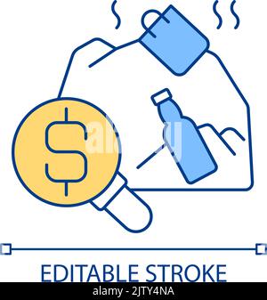 Recycling revenue RGB color icon Stock Vector