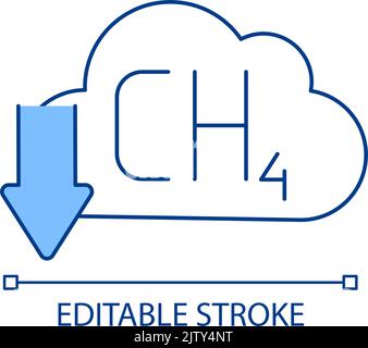 Decreasing methane emissions RGB color icon Stock Vector