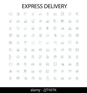 express delivery icons, signs, outline symbols, concept linear illustration line collection Stock Vector