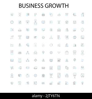 finance and business outline icons, signs, outline symbols, concept linear illustration line collection Stock Vector