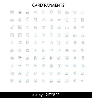 Card payments vector line icons set. Card, Payments, Credit, Debit ...