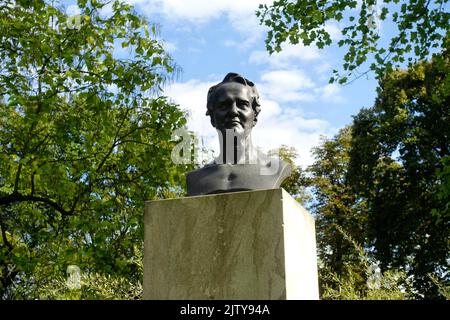 Bust of Alexander von Humboldt, Brandenburg an der Havel, Germany Stock Photo