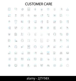 customer care icons, signs, outline symbols, concept linear illustration line collection Stock Vector