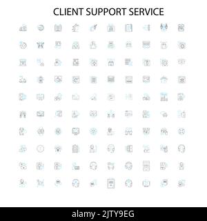 client support service icons, signs, outline symbols, concept linear illustration line collection Stock Vector