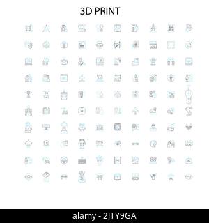 3D modeling icons. Thin line design. Vector illustration isolated on ...