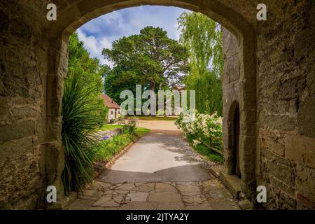 The entrance gatehouse to Michelham Priory, East Sussex, UK Stock Photo