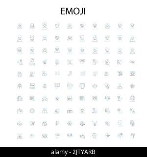 emoji icons, signs, outline symbols, concept linear illustration line collection Stock Vector