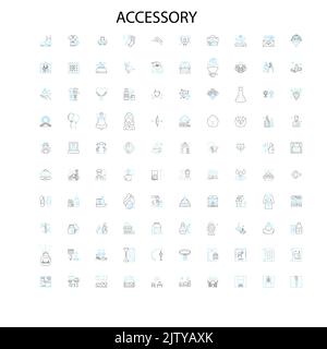 accessory icons, signs, outline symbols, concept linear illustration line collection Stock Vector