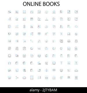 online books icons, signs, outline symbols, concept linear illustration line collection Stock Vector