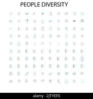 diversity icons, signs, outline symbols, concept linear illustration line collection Stock Vector