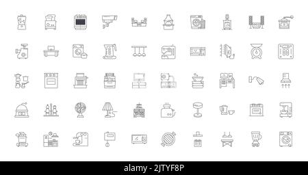 Appliances ideas, linear icons, line signs set, vector collection Stock Vector