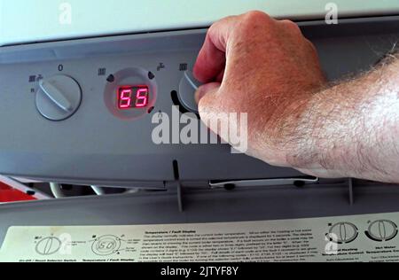 Reducing domestic fuel bill by lowering Condensing Central Heating boiler temperature for radiators on a -Baxi Platinum Stock Photo