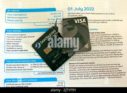 High inflation and squeezed budgets, time to cancel and cut up the credit cards, to control domestic & household spending Stock Photo