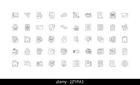 Copywriting ideas, linear icons, line signs set, vector collection Stock Vector