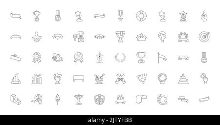 Awards ideas, linear icons, line signs set, vector collection Stock Vector