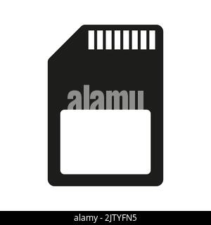Memory card black vector icon on white background Stock Vector