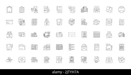Ar?hive ideas, linear icons, line signs set, vector collection Stock Vector